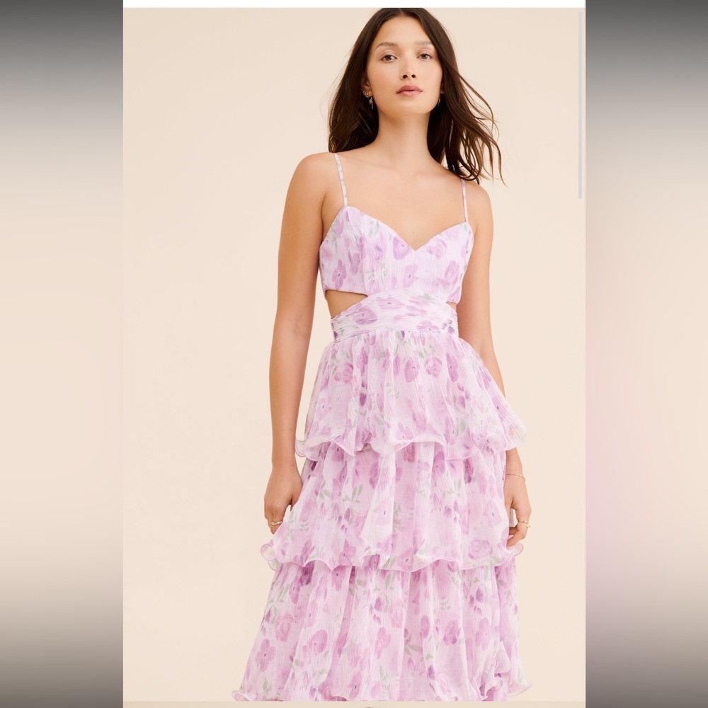 ASTR the label tiered floral maxi dress
